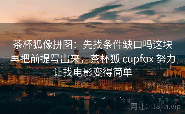 茶杯狐像拼图：先找条件缺口吗这块再把前提写出来，茶杯狐 cupfox 努力让找电影变得简单