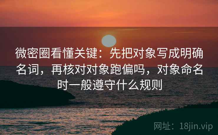 微密圈看懂关键：先把对象写成明确名词，再核对对象跑偏吗，对象命名时一般遵守什么规则