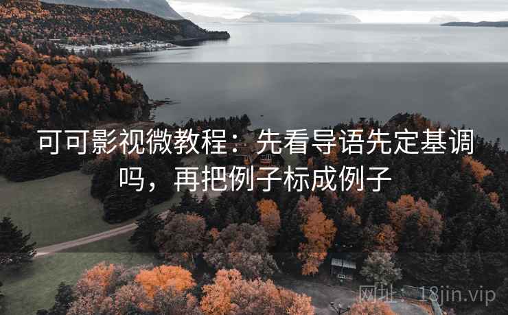 可可影视微教程：先看导语先定基调吗，再把例子标成例子